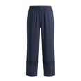 thumbnail image 7 of Mifsaly Cropped Linen Pants Women Patchwork Lace Elastic Waist Summer Capris with Pockets Eyelet Hem Details Loose Fit Casual Beach Vacation Lounge Wear Outfits Blue,XXXL, 7 of 7