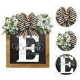 thumbnail image 2 of Señal De Bienvenida De Guirnalda Placa decorativa para puerta con 26 letras, adornos de madera para jardín, señal de bienvenida para puerta (E), 2 of 6