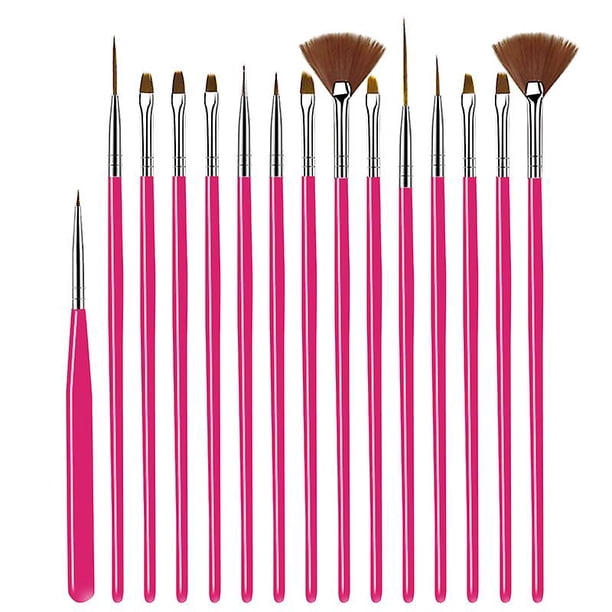 Pincel para decoración de uñas, juego de pinceles para decoración de uñas de 15 piezas, pincel para decoración de uñas para acrílico, juego de bolígrafos de dibujo, herramienta para uñas Rojo Verde Cocina, Decoración y Otros