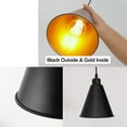 thumbnail image 3 of KAYYELAMP 39.3 Inches Black and White Wave Braided Cord Track Hanging Light H-Type Gold Inner Cone Shade Track Pendant Light for Kitchen Sink Loft Stairs(No bulb, Track), 3 of 7