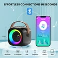 thumbnail image 5 of BEILIHART Mini Karaoke Machine, Portable Bluetooth Karaoke Speaker with 2 Wireless Microphones and Party Lights for Kids and Adults, Birthday Gifts for Girls Boys Family Home Party, 5 of 6