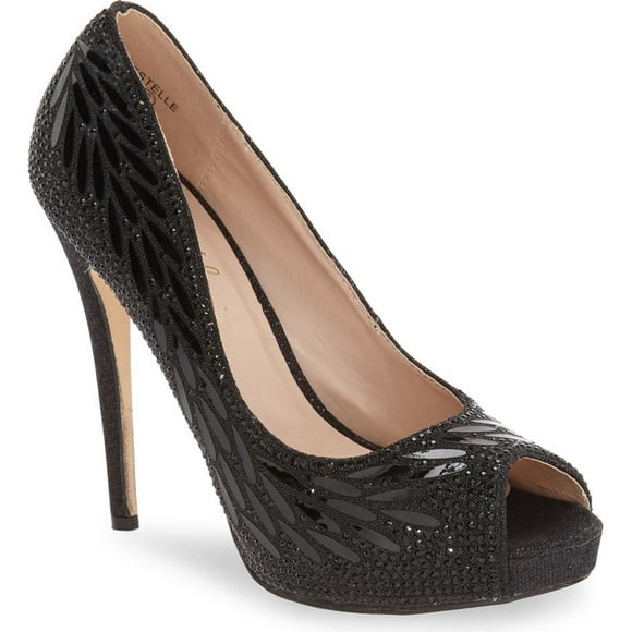 Black Rhinestone Pumps