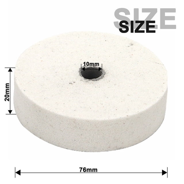 3" Grinding Stone Polishing Wheel 10Mm Bore Set for Bench Grinder Metal Working White