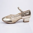 thumbnail image 2 of Aayomet Pumps Shoes Women Women's Middle Heel Mesh Buckle Latin Dance Shoes Single Shoe Dance Shoes,Gold 7, 2 of 4