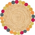 thumbnail image 1 of Unique Loom Tressé Cercle de Jute Tourbillon Zone Tapis 3' 3 x 3' 3 Ronde Naturel/orange, 1 of 2