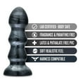 thumbnail image 3 of Blush Jet Black Jack Carbon Metallic PVC Anal Plug with Ribbed Shaft and Wide Safety Base, Black, 3 of 8