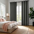 thumbnail image 4 of Deconovo Thermal Room Darkening Grommet Window Curtains for Bedroom Privacy, 52"x84", Light Gray, 2 Panels, 4 of 9
