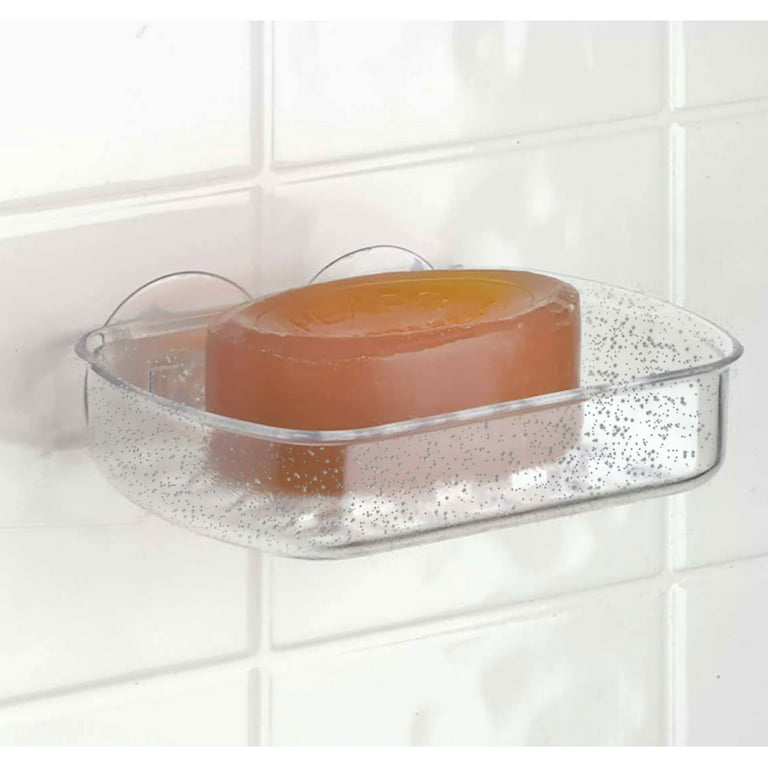 2 Pc Soap Bar Tray Dish Suction Cup Draining Shower Rack Bathroom Holder  Saver