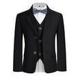 thumbnail image 3 of ETHAN Boys Suit 4 Piece Slim Fit Suit for Wedding Formal Wear Ring Bearer Outfit Jacket and Pants Black Size 4, 3 of 7