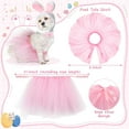 thumbnail image 2 of Dalrosia Easter Pet Bunny Costume Set Including Cute Bunny Rabbit Hat with Ear Pet Headband Lace Skirt Tail White Pink Pet Theme Party Accessory Supplies for Small Dog Cat, 2 of 5