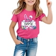 thumbnail image 1 of MIASHUI T-Shirts Graphiques de Pâques pour Garçons Doux Décontractés à Manches Courtes Hauts Colorés pour Enfants Rose Vif, 1-2 Ans, 1 of 4