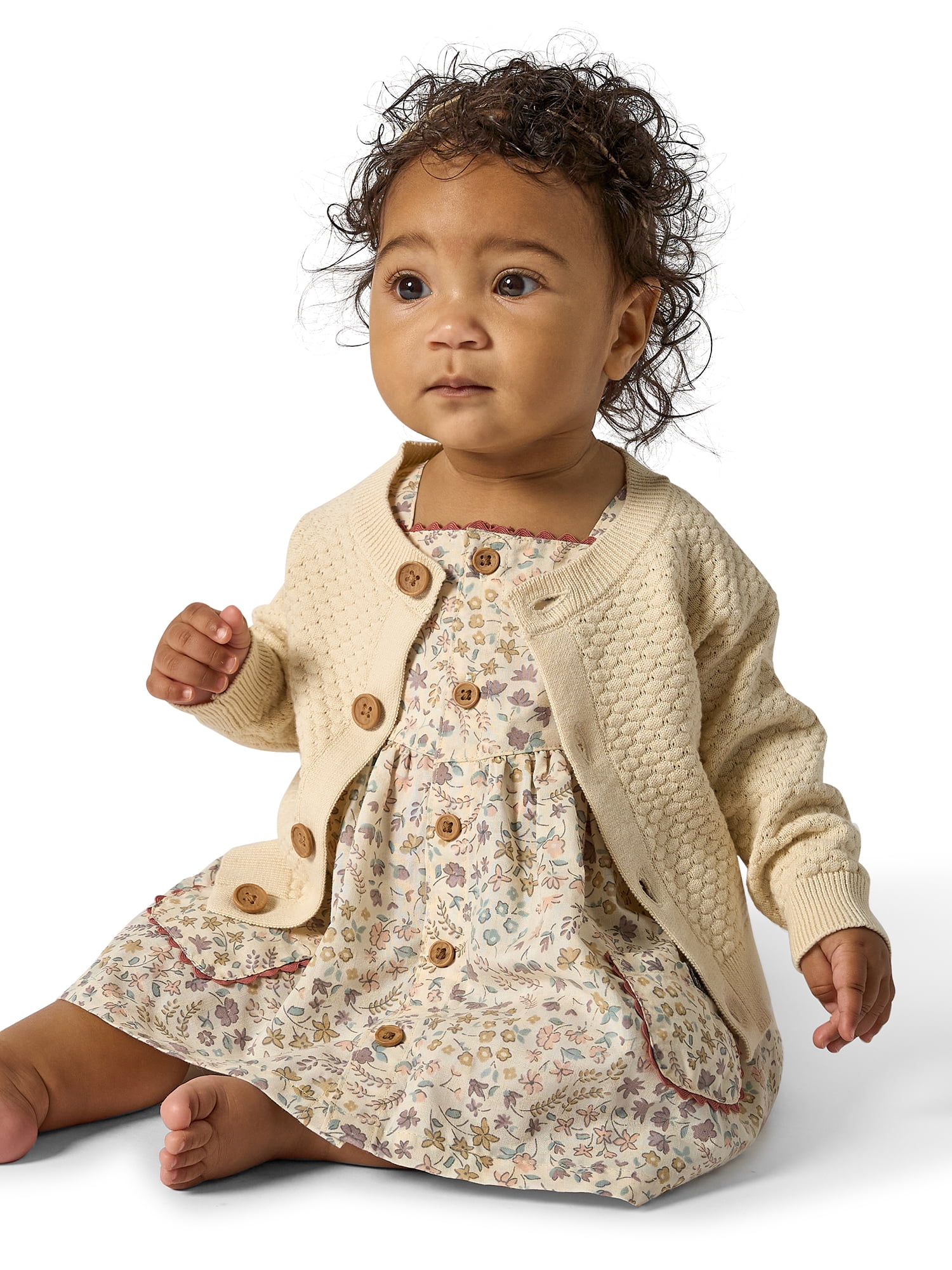 Modern Moments by Gerber Baby Girl Sweater Knit Cardigan, Sizes 0/3 Months - 24 Months