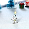 thumbnail image 6 of Christmas Tree Necklace for Women 925 Sterling Silver CZ Pendant Colorful Sparkling Crystal Jewelry Mom Wife Daughter Christmas Holiday Gifts Juwaliy, 6 of 8