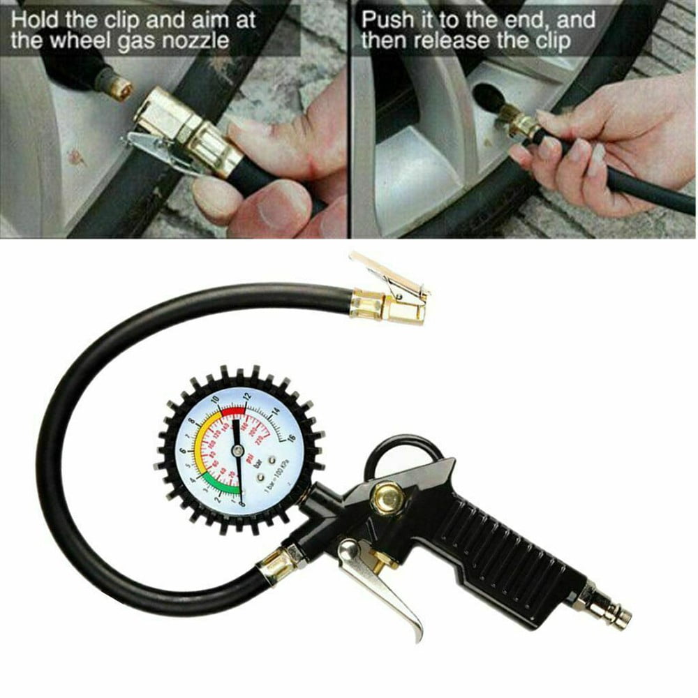 ASTA Heavy Duty Pistol Grip Tyre Inflator With Pressure Gauge & 700mm Hose – 170psi