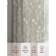 thumbnail image 5 of Gray Green Flowers Sheer Curtains 45 Inch Length 2 Panels Set, Spring Summer Farmhouse Botanical Voile Window Treatment Rod Pocket Small Kitchen Curtains Drapes for Bedroom 52"x45"x2, 5 of 7
