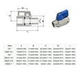 thumbnail image 2 of TOP-MAX 304 Stainless Stee Mini Ball Valve Female × Male Thread Thread Ball Valve for Oil Water Gas Silver and Blue (DN20 3/4''), 2 of 8