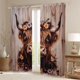 thumbnail image 2 of jejeloiu Retro Rustic Cow Black Out Curtains,Multicolor Flower Floral Curtains Pack of 2 (42x63 Each),Country Farmhouse Locge Bedroom Curtains For Boys Kids,Luxury Bedroom Decor, 2 of 6