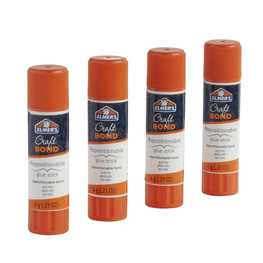 Elmer's Repositionable Glue Sticks, 4 Count, 0.21 oz.