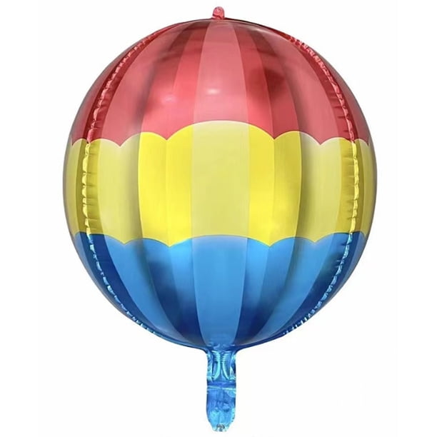 Globo de aluminio 4D de 22 pulgadas con láser plateado para discoteca, bar, fiesta, globo de papel de aluminio arcoíris