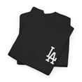 thumbnail image 3 of Los Angeles L.A. City Logo LA Script Blue Baseball Unisex Heavy Cotton Tee - Black / L, 3 of 7