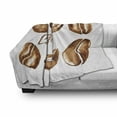 thumbnail image 3 of Coffee Soft Flannel Fleece Throw Blanket, Watercolor Effect Beans Breakfast Drink Brush Strokes Pattern Abstract, Cozy Plush for Indoor and Outdoor Use, 50" x 70", Caramel White, by Ambesonne, 3 of 6