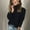 Black, variant on Women's Sweater Casual Solid Pullover Turtleneck Long Sleeve Plush Tops