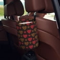 thumbnail image 5 of Zufioo Gold Glitter Heart Print Car Trash Can, Car Accessories Trash Can with Velcro Webbing, Suitable for Various Car Models, 5 of 7