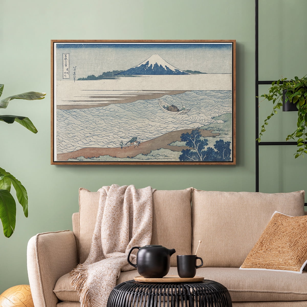 Vintage Landscape-CXXX By Wexford Home Framed in Walnut Wood Gallery Wrapped Canvas 25 in. x 37 in.