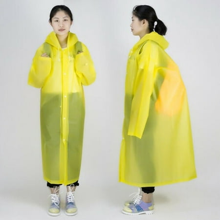 Durable Mens Womens One-piece Waterproof Jacket Rain Coat Hooded Button ...