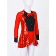 thumbnail image 3 of JanJean Kids Girls Ringmaster Circus Outfit Sequins Bowtie Tutu Dress with Hat Magic Performance Red 10, 3 of 7