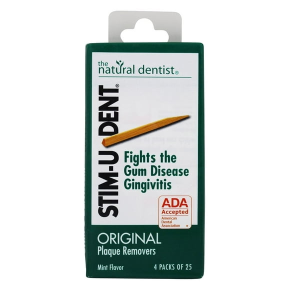 The Natural Dentist - Stim-U-Dent Plaque Removers 4 Packs de 25 Menthe - 100 Pic(S)