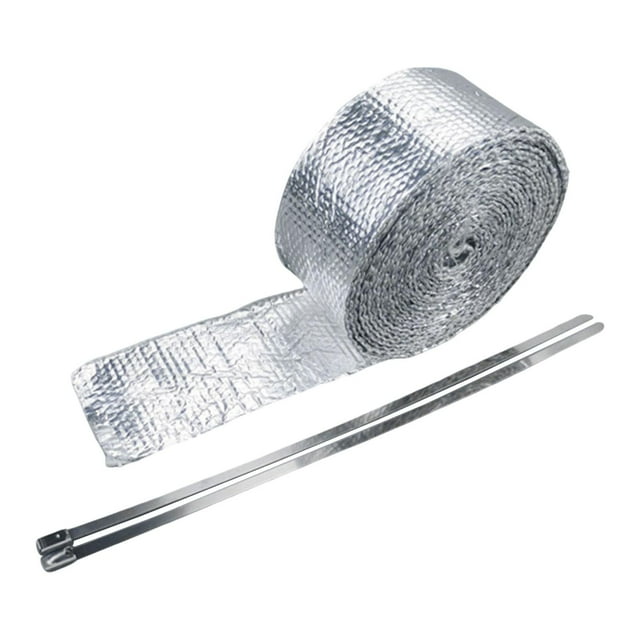 GUOOL Ruban de Protection Thermique Double Face en Aluminium et Fibre de Verre, Résistant aux Hautes Températures, Multifonctionnel, et Auto - pour Fours et 2mmx50mmx15m