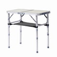 thumbnail image 2 of White Folding Camping Table with 3 Adjustable Heights & Mesh Shelf, 110lb Capacity Portable Table for Camping, Picnics, Beach, Patio, 2 of 10