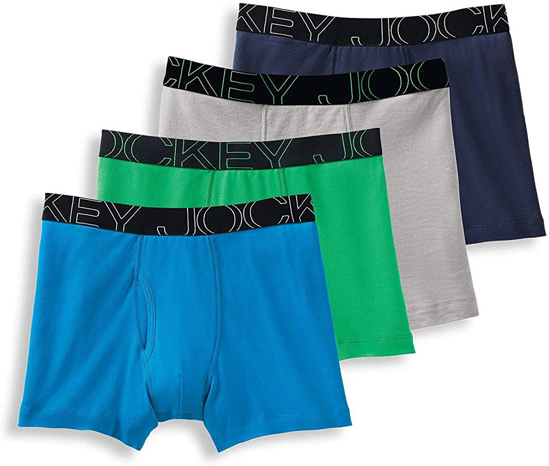 Jockey Jockey Men's 4pk Active Blend Boxer Briefs, Green Assortment