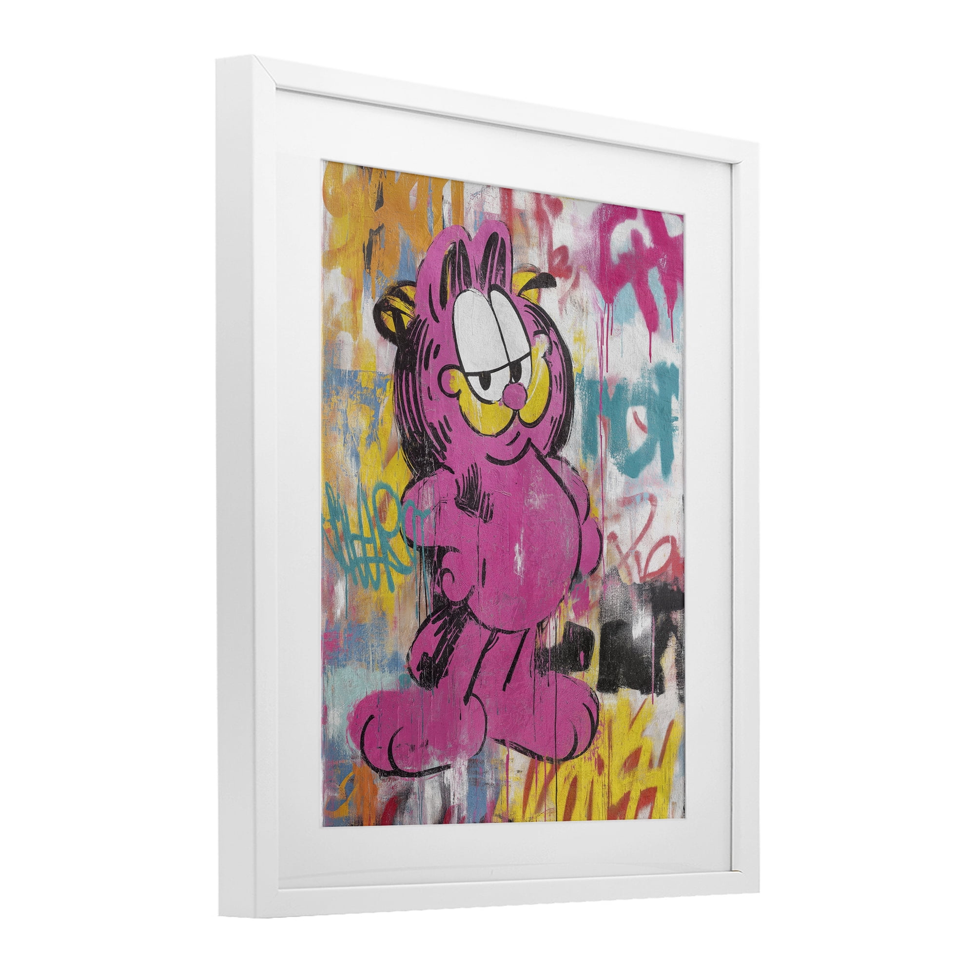 Stupell Industries Lazy Cat In City Modern Urban White Framed Print Under Glass, design by Svetlana Aleynikova