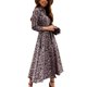 thumbnail image 4 of Vestido Con Estampado Floral, Vestido Largo Con Lazo En La Cintura, Informal, A La Moda, Hasta El Tobillo, Con Botones, Elegante Para Citas Para Dama De Vacaciones ANGGREK Otros, 4 of 5