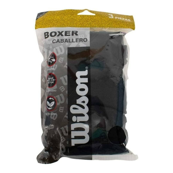 Pack Boxer Wilson para Caballero Stretch Negro 3 Pares Talla M
