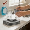 thumbnail image 2 of Glass Cleaning Cloths, Microfiber Polishing Towels, for Windows Mirrors Bathroom Kitchen Car Furniture, 11.8x11.8 inch, 2 Pack, Gray, 2 of 6