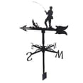 thumbnail image 1 of Advancent Práctico Weather Vane Farm Garden Stake Yard Decor 55cm Tall Ornament Angler Jardín y Patio Pescador de caña, 1 of 1