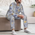 thumbnail image 7 of Susaid Colorful Mandalas Print Men's Long Sleeve Pajama Set, Two-Piece Button-Down Loungewear PJs Set, Comfortable Sleepwear for Relaxation-Large, 7 of 7