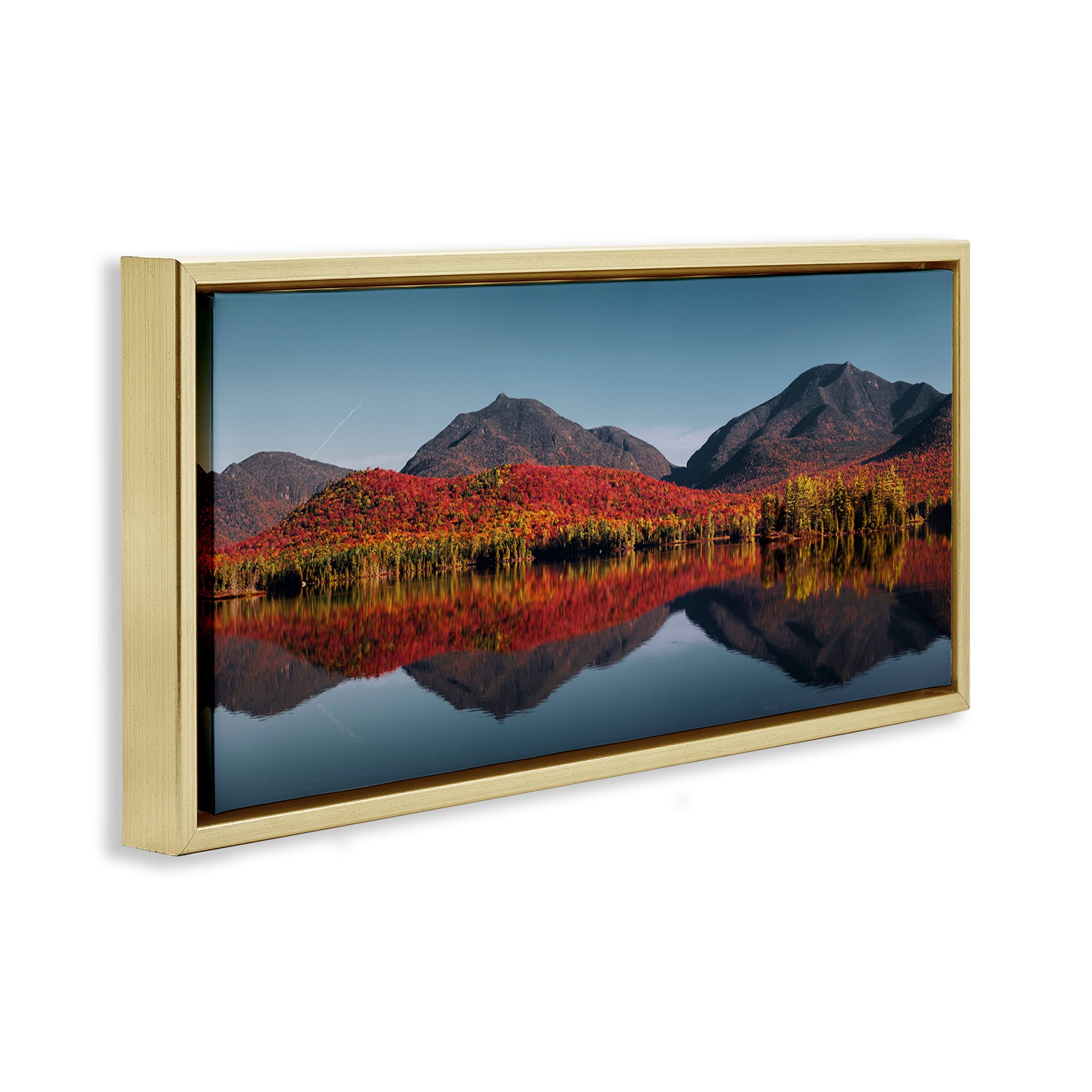 Stupell Industries Autumn Panorama Reflections Gold Framed Floater Canvas Wall Art, design by Jonathan Zaharek