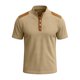thumbnail image 4 of Ceisia Men's Loose Fit Ribbed Polo Shirt Short Sleeve Stand Collar Color Block Casual Daily Summer Tops Khaki L Gifts, 4 of 4