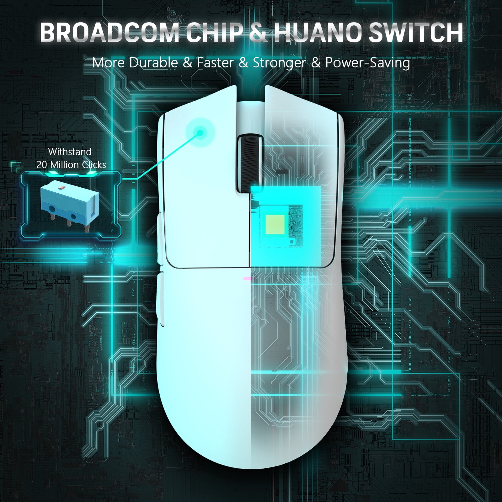 MAMBASNAKE X ATTACK SHARK X65PRO HE Rapid Trigger Magnetic Switch Keyboard with X11 Ultralight Mouse, Tri-mode Wireless Keyboard and Mouse Combo, 0.01mm RT Accuracy, 8K Polling Rate, 22K DPI - White