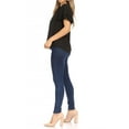 thumbnail image 4 of Women's Casual Solid Round Neck Blouse with Short Sleeves and Keyhole, 4 of 6