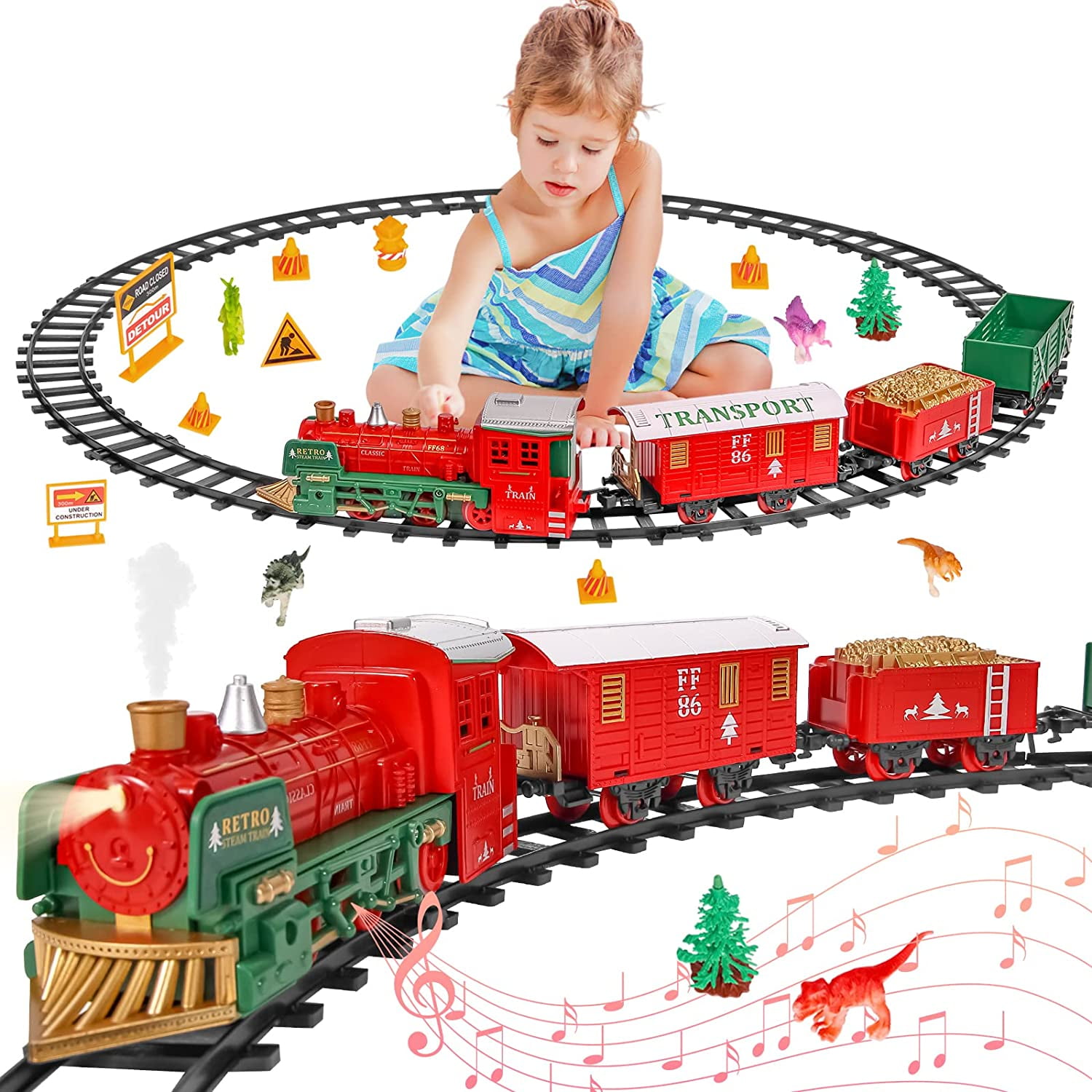 Electric Train Set for Christmas Tree, Christmas Train Set for Boys