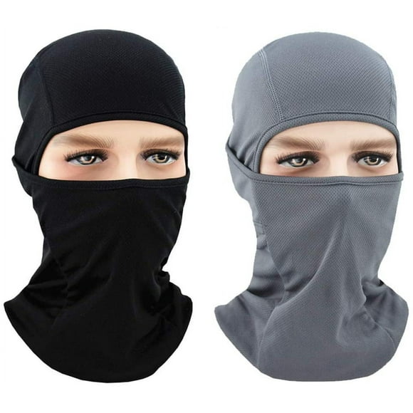 2 Pcs de masque facial cagoule en plein air cyclisme escalade pêche tactique moto respirant mince (gris + Noir) 2 Pcs