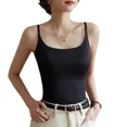 thumbnail image 5 of Chaleco con tirantes de seda helada sin costuras para mujer, ropa interior larga y fina con almohadilla para el pecho, parte de atrás bonita, capa Base alargada, prendas de vestir exteriores, 5 of 5
