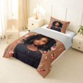 thumbnail image 2 of Castle Fairy Black Girl Twin Comforter Sets 2pcs,Pink Fahion Print Bedding Set,Brown Black,Grey Reversible,1 Comforter and 1 Pillowcase, 2 of 6