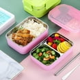thumbnail image 4 of asddcavvf 1000ML Lunchbox Stainless Steel Double-layer With Compartments Lunch Mats for Kitchen Table Small Dining Table Set for 4 round Teal Table Mats, 4 of 5
