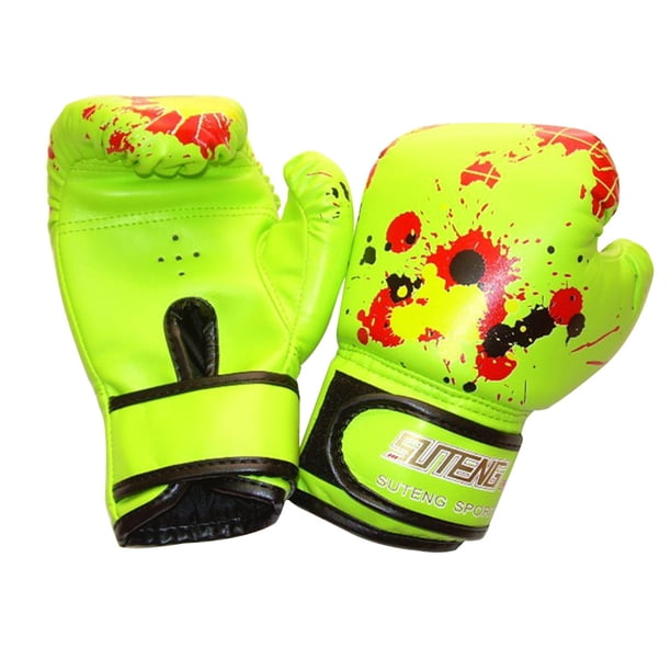 Guantes de boxeo Toystoory 1 par para niños saco de boxeo deportivo cuero PU verde